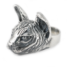 Wild Silver Ring with Sphynx
