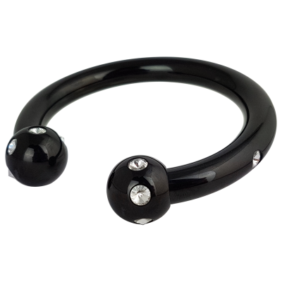 Black Swarovski Megacuff Bracelet Bracciali