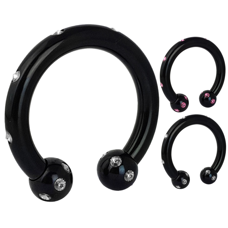 Black Swarovski Megacuff Bracelet Bracciali