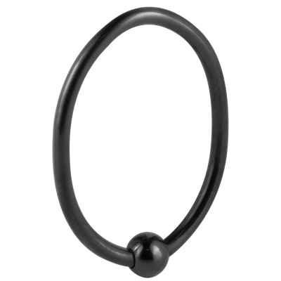 Black Steel Ball Closure Oval Ring Orecchio