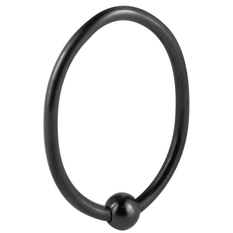 Black Steel Ball Closure Oval Ring Orecchio
