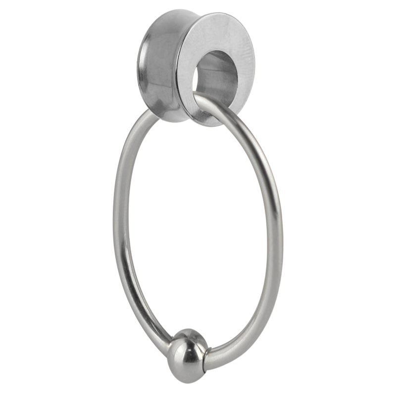 Steel Ball Closure Oval Ring Orecchio
