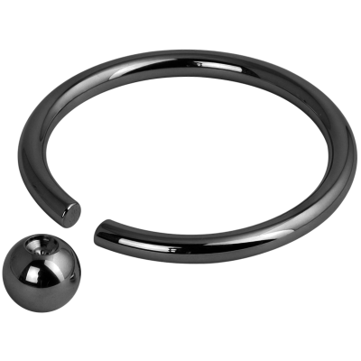Black Steel Mega Ball Closure Ring Orecchio