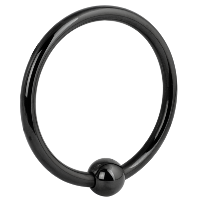 Black Steel Mega Ball Closure Ring Orecchio