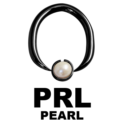 Black Steel Ball Closure Oval Ring with Natural Stone Orecchio