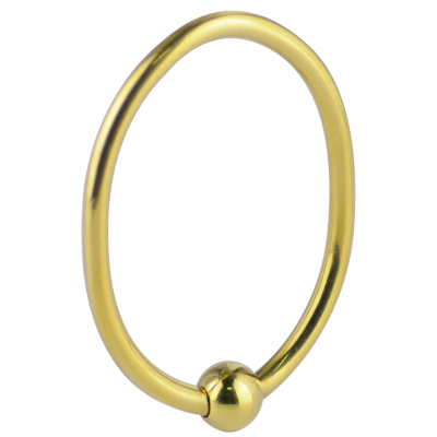 Gold Steel Ball Closure Oval Ring Orecchio