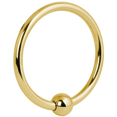 Gold Steel Mega Ball Closure Ring Ear