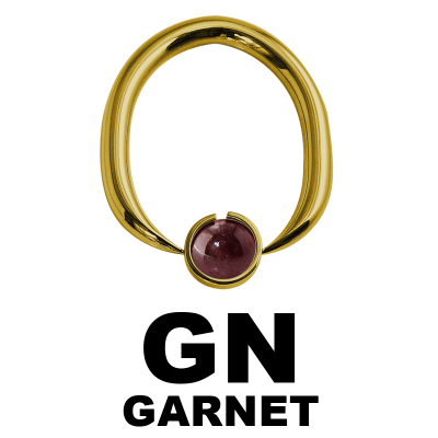 Gold Steel Ball Closure Oval Ring with Natural Stone Orecchio
