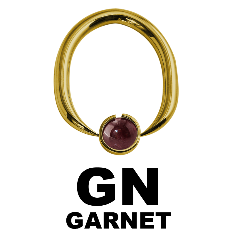 Gold Steel Ball Closure Oval Ring with Natural Stone Orecchio
