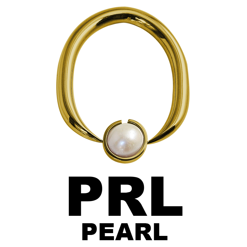 Gold Steel Ball Closure Oval Ring with Natural Stone Orecchio