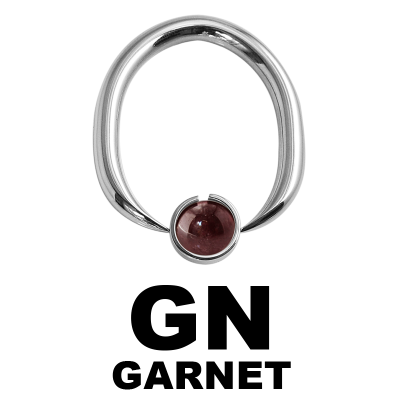 Steel Ball Closure Oval Ring with Natural Stone