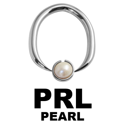 Steel Ball Closure Oval Ring with Natural Stone