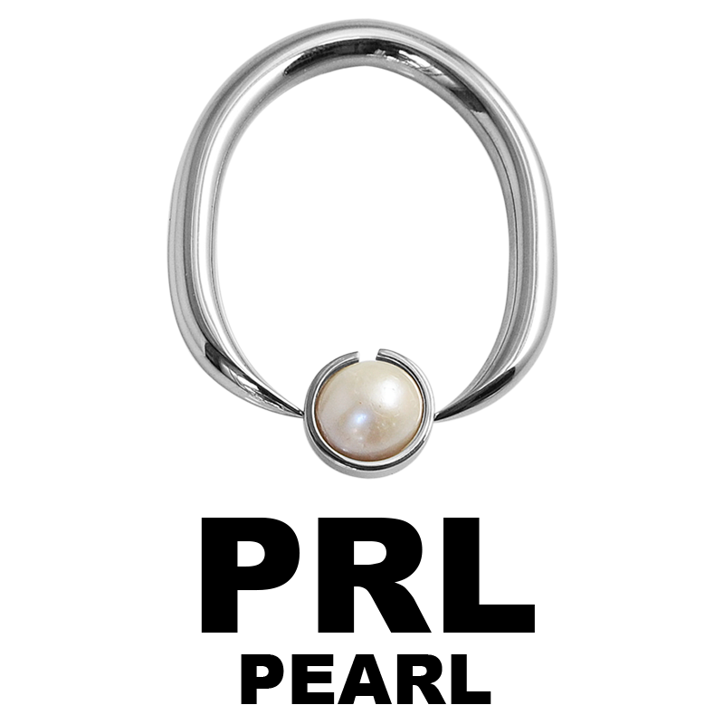Steel Ball Closure Oval Ring with Natural Stone