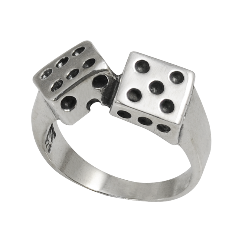 Dice Silver ring Anelli
