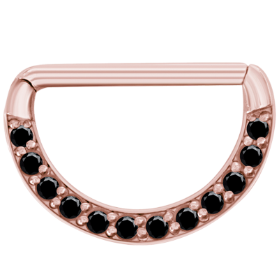 Steel Rose Gold Jewelled Nipple Clicker Shield Capezzolo