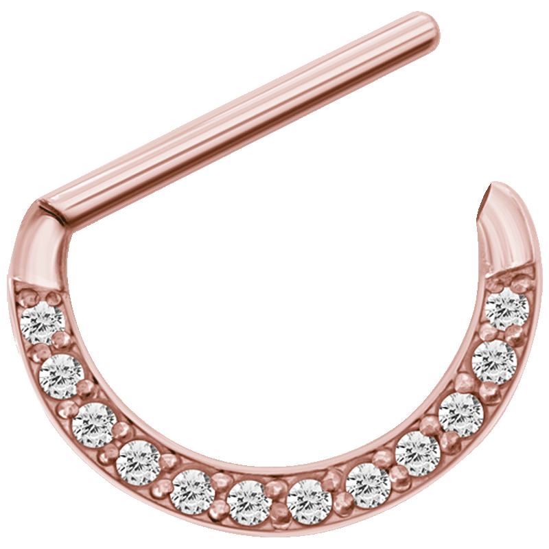 Steel Rose Gold Jewelled Nipple Clicker Shield Capezzolo