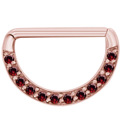 Steel Rose Gold Jewelled Nipple Clicker Shield Capezzolo