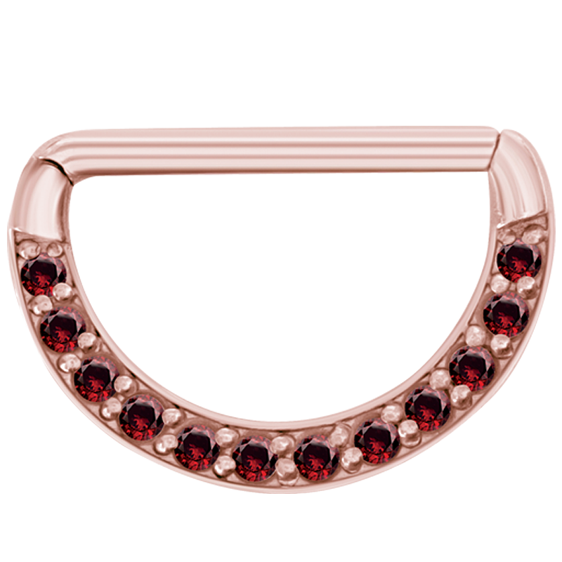 Steel Rose Gold Jewelled Nipple Clicker Shield Capezzolo