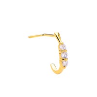 Gold PVD Surgical Steel Curved Jeweld Nose Stud