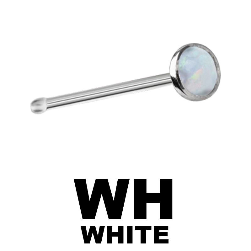 Titanium Opal Cabochon Nose Bones (2.35mm Opal) Nostril e Cerchi