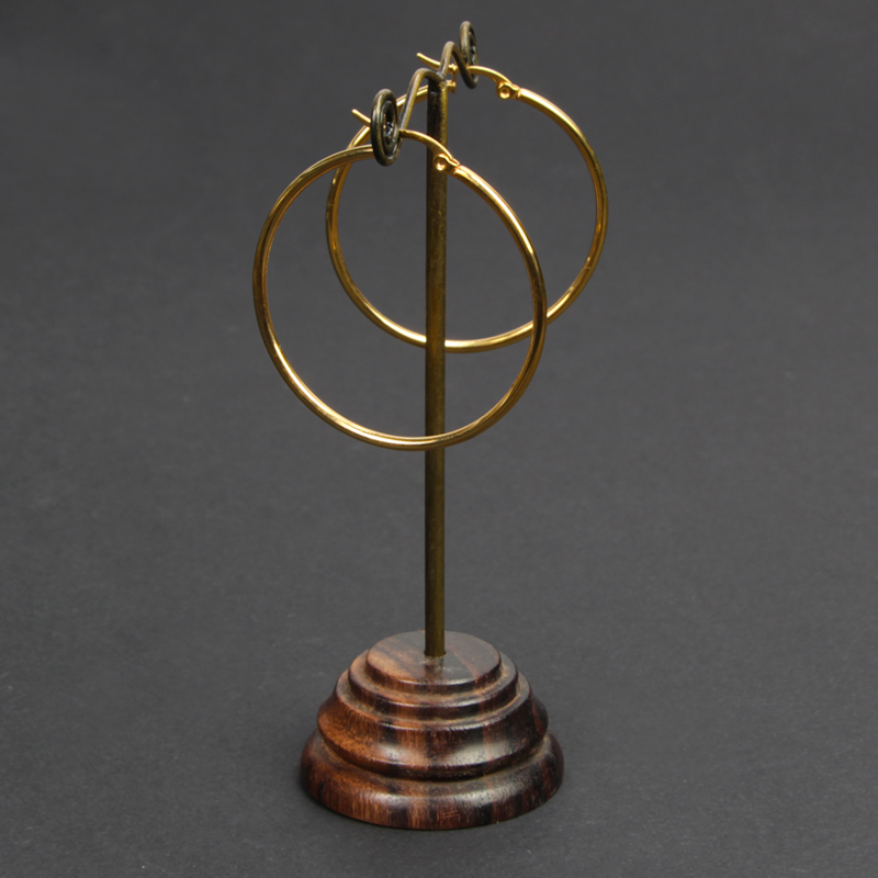 Steel Gold PVD Round Hoop Earrings Orecchio