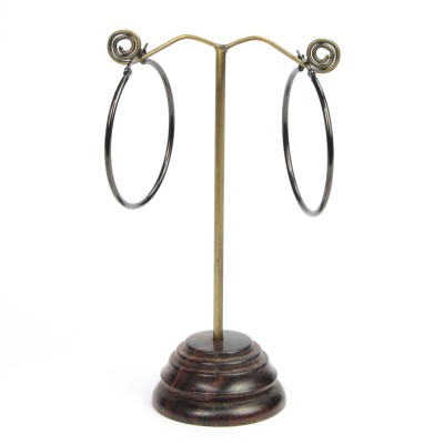 Steel Black PVD Round Hoop Earrings Orecchio
