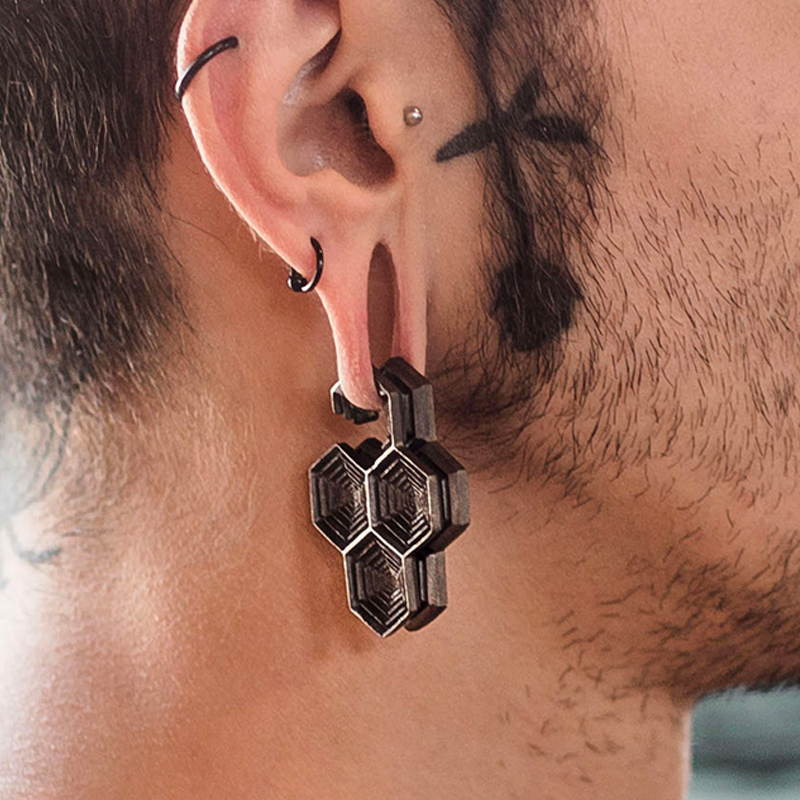 Black Silver Dizzycomb Ear Weights (price for pair) Orecchio