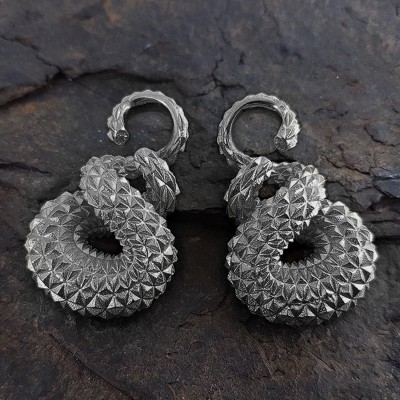 Silver Twisted Keyhole Ear Weights (price for pair) Orecchio