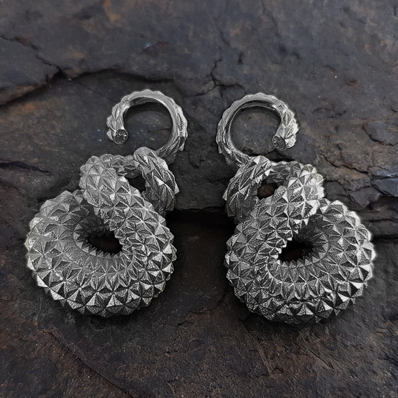 Silver Twisted Keyhole Ear Weights (price for pair) Orecchio