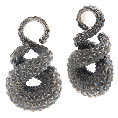 Silver Twisted Keyhole Ear Weights (price for pair) Orecchio