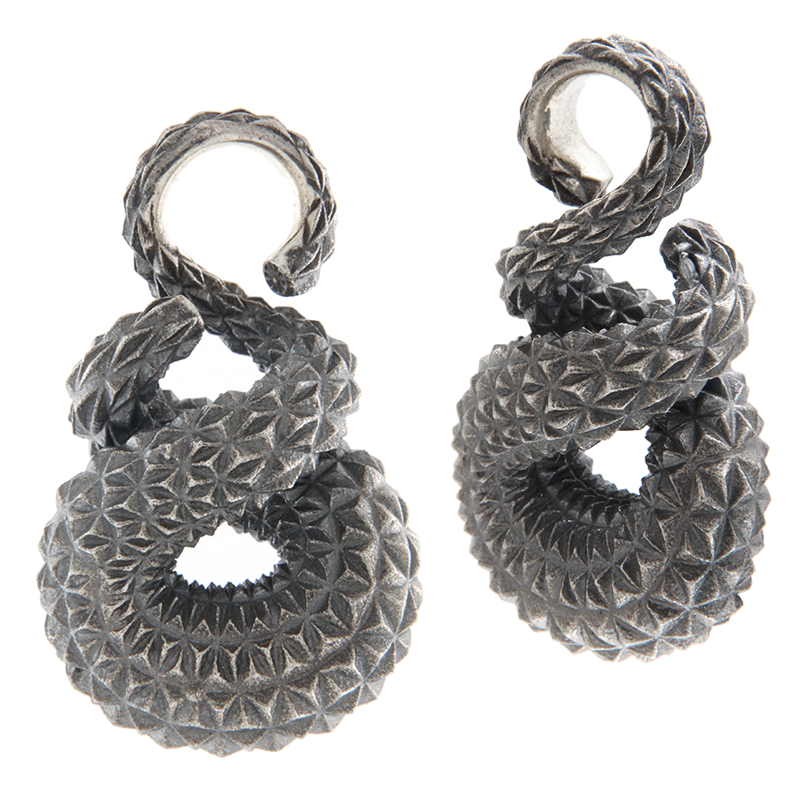 Silver Twisted Keyhole Ear Weights (price for pair) Orecchio