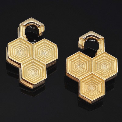 Silver Gold Plated Dizzycomb Ear Weights (price for pair) Orecchio