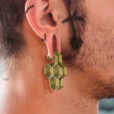 Silver Gold Plated Dizzycomb Ear Weights (price for pair) Orecchio