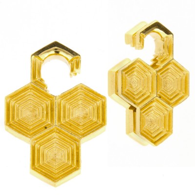 Silver Gold Plated Dizzycomb Ear Weights (price for pair) Ear