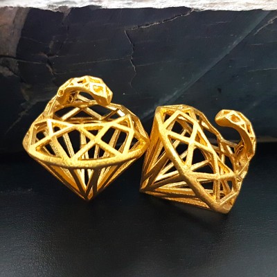 Silver Gold Plated Diamond Ear Weights (price for pair) Orecchio