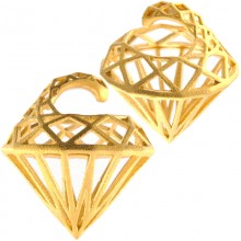 Silver Gold Plated Diamond Ear Weights (price for pair)