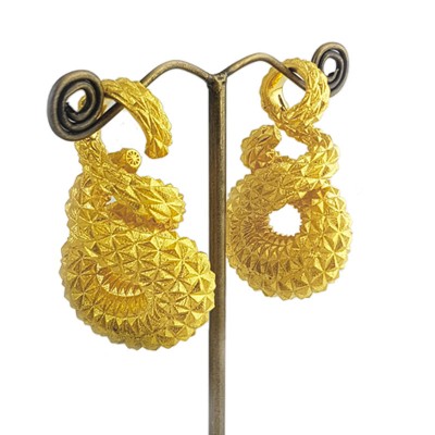 Silver Gold Plated Twisted Keyhole Ear Weights (price for pair) Orecchio