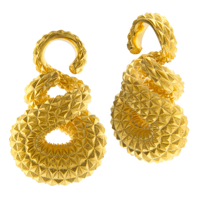 Silver Gold Plated Twisted Keyhole Ear Weights (price for pair) Orecchio