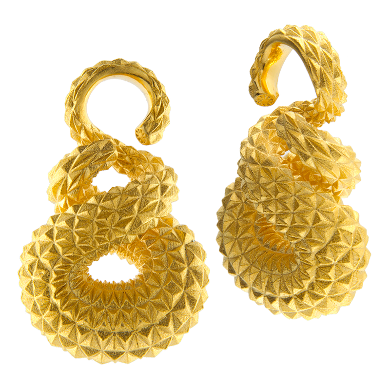 Silver Gold Plated Twisted Keyhole Ear Weights (price for pair) Orecchio
