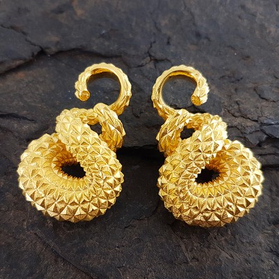 Silver Gold Plated Twisted Keyhole Ear Weights (price for pair) Orecchio