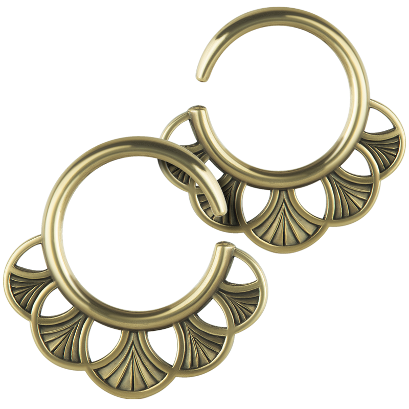 Tribal Brass Ring Weight Orecchio