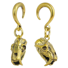 Brass Ear Weight Skull Pendant (price for pair)