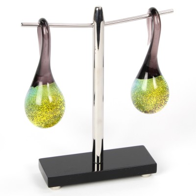 Dichroic Lagrimas Gold Gorilla Glass® Ear Weights Orecchio