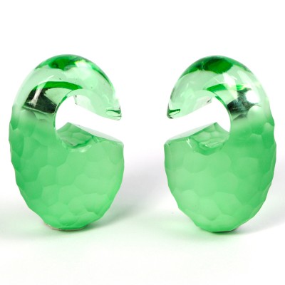 Small Solid Martele Ovoids Gorilla Glass® Ear Weights Orecchio