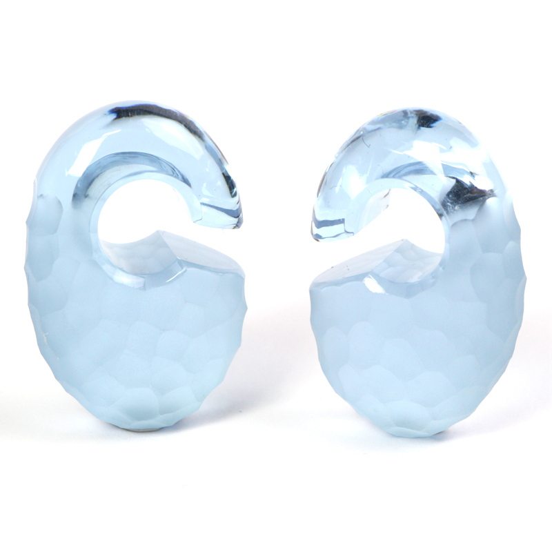 Small Solid Martele Ovoids Gorilla Glass® Ear Weights Orecchio