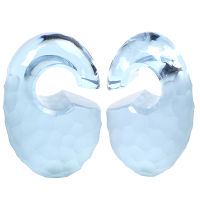 Small Solid Martele Ovoids Gorilla Glass® Ear Weights Orecchio