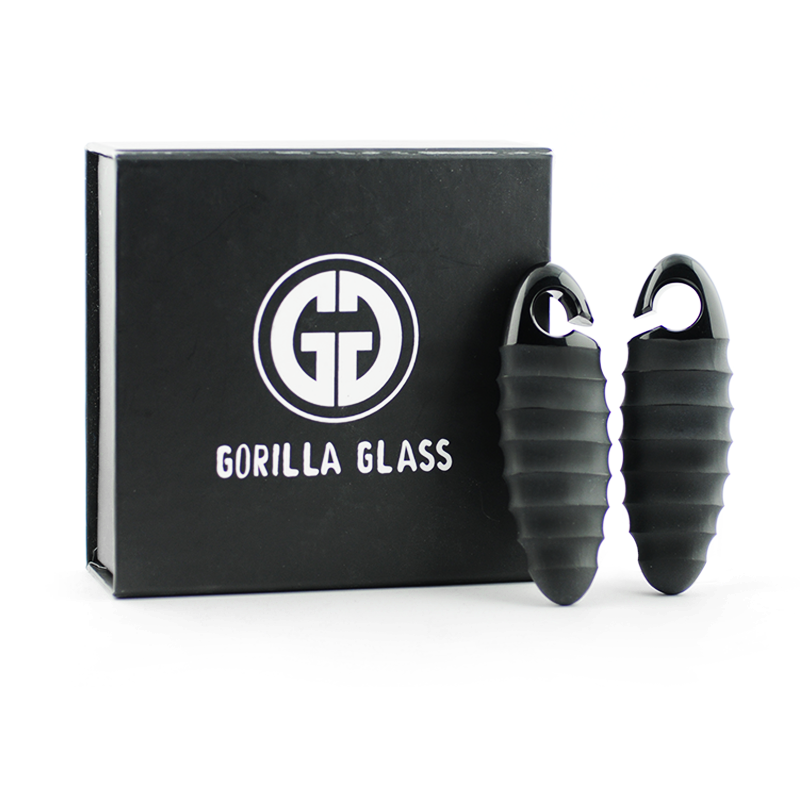 Matte Black Hive Cocoons Gorilla Glass® Ear Weights Orecchio