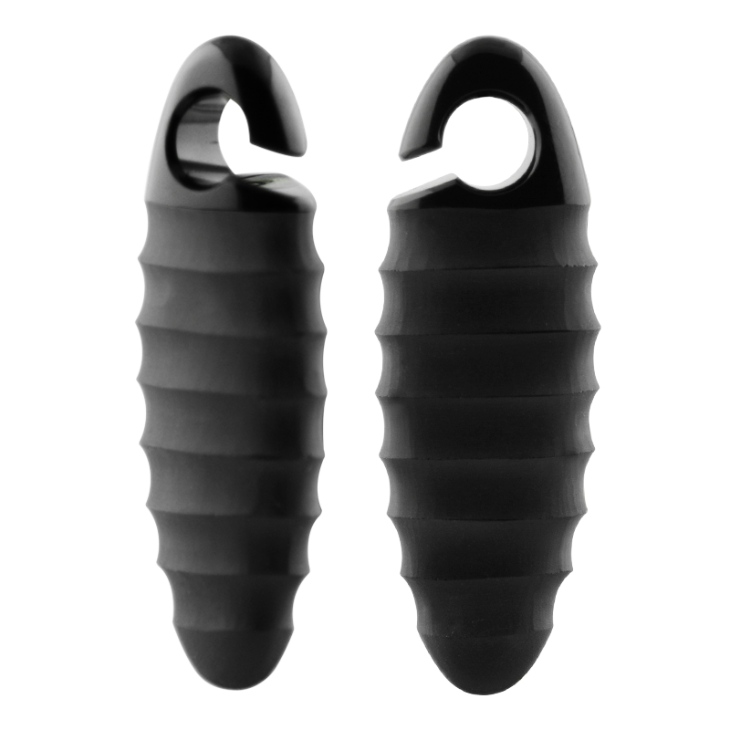 Matte Black Hive Cocoons Gorilla Glass® Ear Weights Orecchio