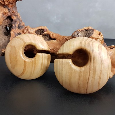 Olive Wood Design Large Eclipse (60mm ø) Orecchio