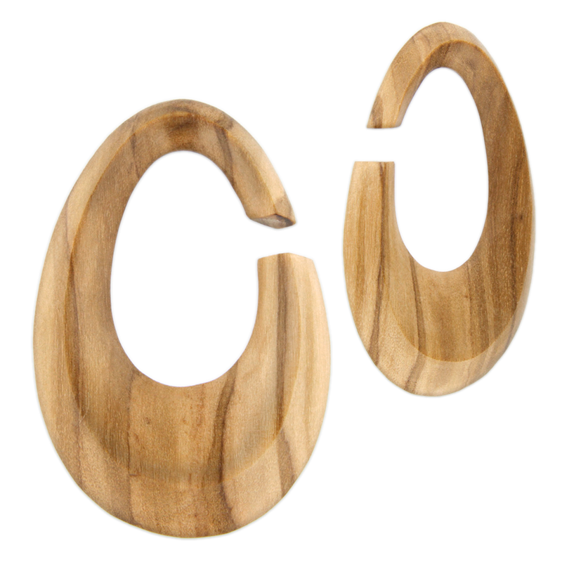 Olive Wood Design (54mm h) Orecchio